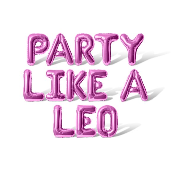 Letter Balloons - PARTY LIKE A LEO 16" Inch Alphabet Letters Foil Mylar Balloon Birthday Party Banner (Pink)
