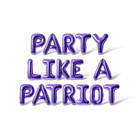 Letter Balloons - PARTY LIKE A PATRIOT 16" Inch Alphabet Letters Foil Mylar Balloon 4th of July Party Banner (Purple)