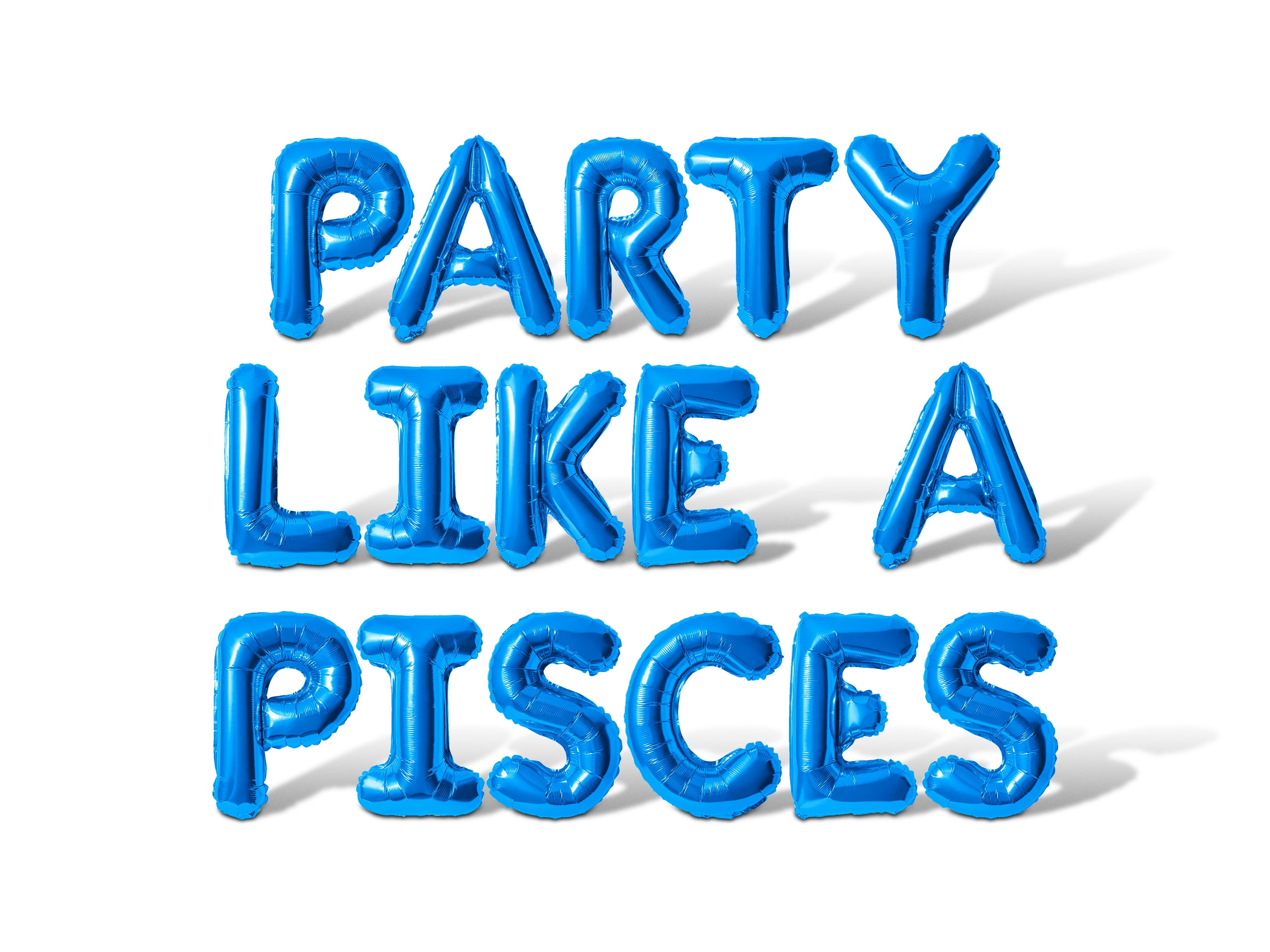 Letter Balloons - PARTY LIKE A PISCES 16" Inch Alphabet Letters Foil Mylar Balloon Birthday Party Banner (Blue)
