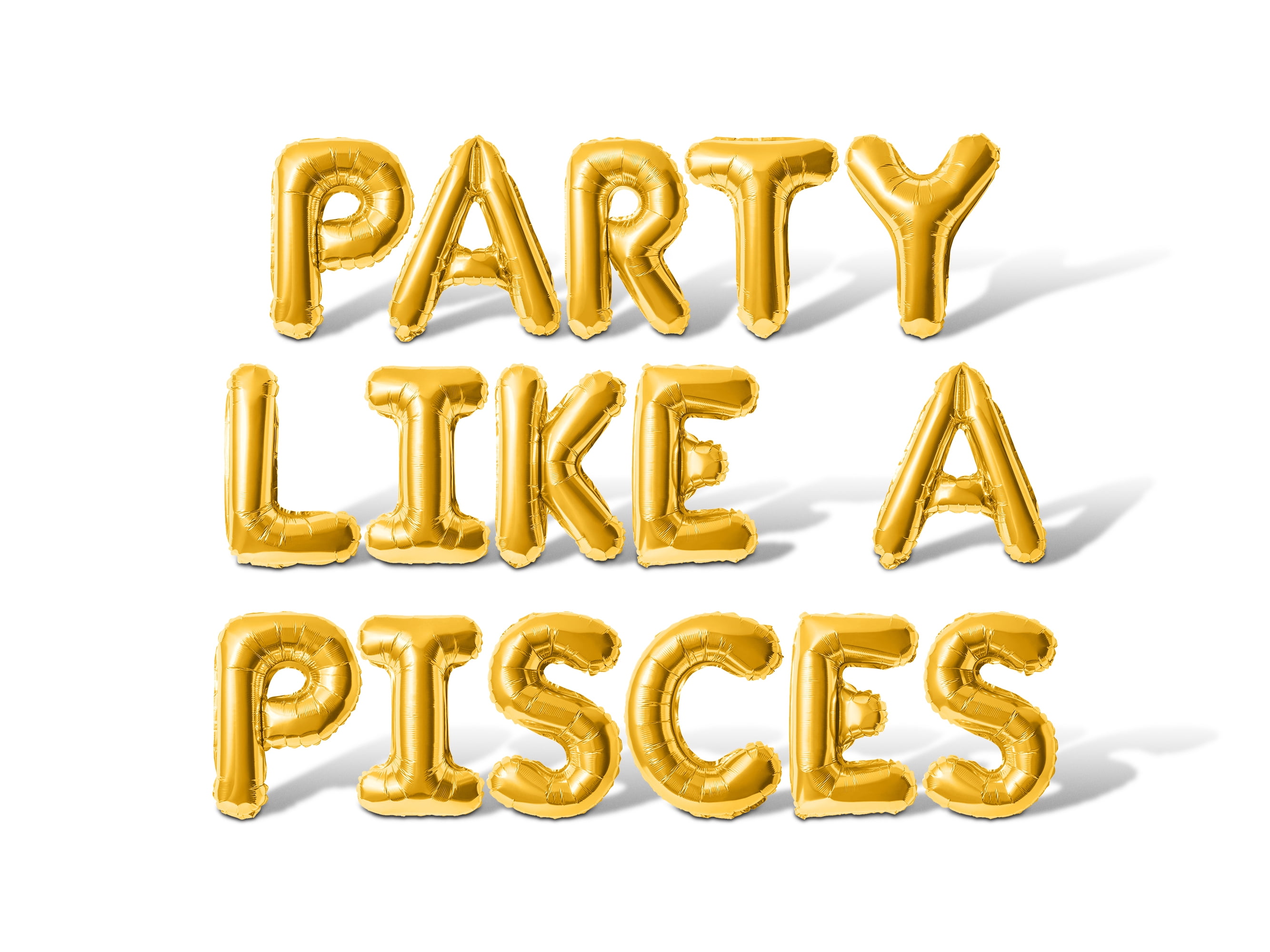 Letter Balloons - PARTY LIKE A PISCES 16" Inch Alphabet Letters Foil Mylar Balloon Birthday Party Banner (Gold)