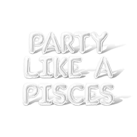 Letter Balloons - PARTY LIKE A PISCES 16" Inch Alphabet Letters Foil Mylar Balloon Birthday Party Banner (White)