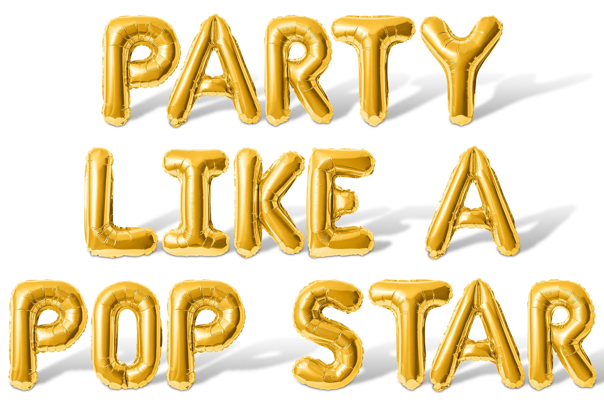 Letter Balloons - PARTY LIKE A POP STAR 16" Inch Alphabet Letters Foil Mylar Balloon Pop Star Birthday Party Banner (Gold)