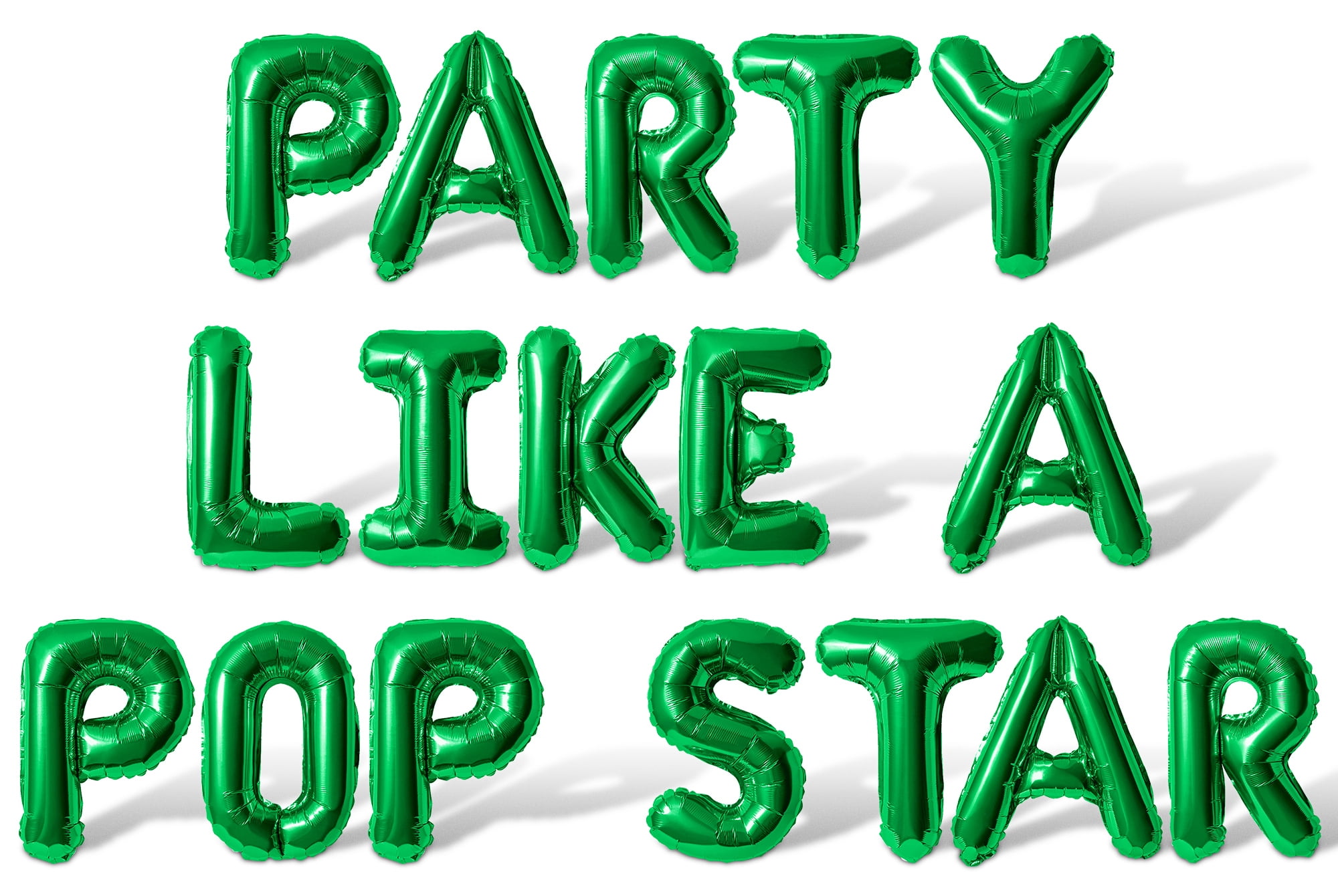 Letter Balloons - PARTY LIKE A POP STAR 16" Inch Alphabet Letters Foil Mylar Balloon Pop Star Birthday Party Banner (Green)