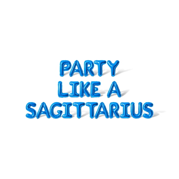 Letter Balloons - PARTY LIKE A SAGITTARIUS 16" Inch Alphabet Letters Foil Mylar Balloon Birthday Party Banner (Blue)