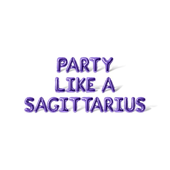Letter Balloons - PARTY LIKE A SAGITTARIUS 16" Inch Alphabet Letters Foil Mylar Balloon Birthday Party Banner (Purple)