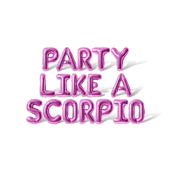 Letter Balloons - PARTY LIKE A SCORPIO 16" Inch Alphabet Letters Foil Mylar Balloon Birthday Party Banner (Pink)