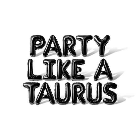 Letter Balloons - PARTY LIKE A TAURUS 16" Inch Alphabet Letters Foil Mylar Balloon Birthday Party Banner (Black)
