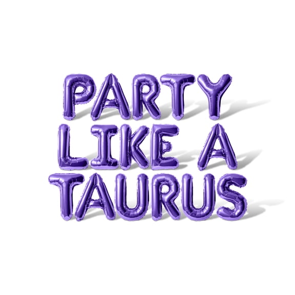 Letter Balloons - PARTY LIKE A TAURUS 16" Inch Alphabet Letters Foil Mylar Balloon Birthday Party Banner (Purple)