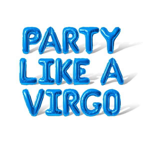 Letter Balloons - PARTY LIKE A VIRGO 16" Inch Alphabet Letters Foil Mylar Balloon Birthday Party Banner (Blue)