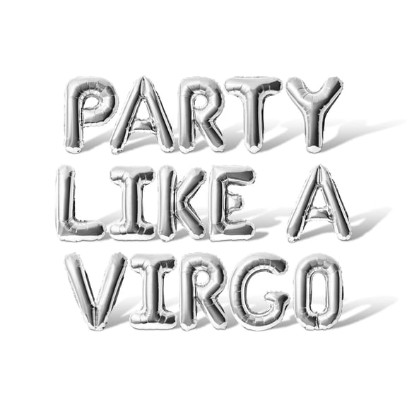 Letter Balloons - PARTY LIKE A VIRGO 16" Inch Alphabet Letters Foil Mylar Balloon Birthday Party Banner (Silver)