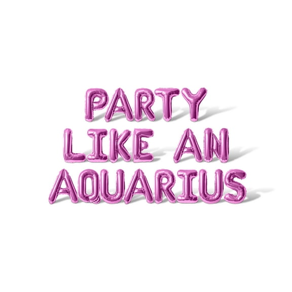 Letter Balloons - PARTY LIKE AN AQUARIUS 16" Inch Alphabet Letters Foil Mylar Balloon Birthday Party Banner (Pink)