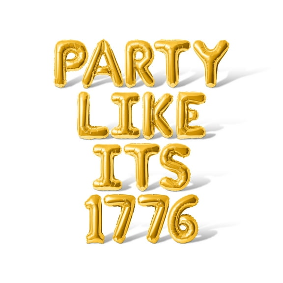 Letter Balloons - PARTY LIKE ITS 1776 16" Inch Alphabet Letters Foil Mylar Balloon 4th of July Party Banner (Gold)