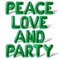 thumbnail image 1 of Letter Balloons - PEACE LOVE AND PARTY 16" Inch Alphabet Letters Foil Mylar Balloon Birthday Party Banner (Green), 1 of 5