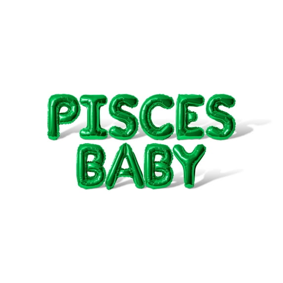 Letter Balloons - PISCES BABY 16" Inch Alphabet Letters Foil Mylar Balloon Birthday Party Banner (Green)