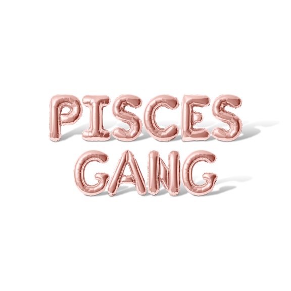 Letter Balloons - PISCES GANG 16" Inch Alphabet Letters Foil Mylar Balloon Birthday Party Banner (Rose Gold)