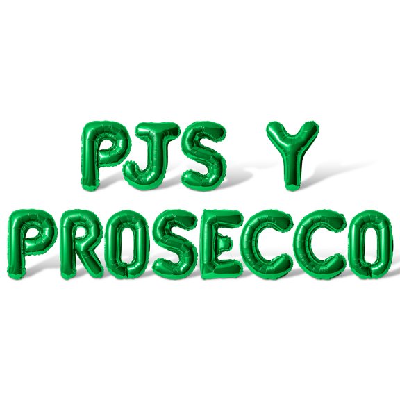 Letter Balloons - PJS Y PROSECCO 16" Inch Alphabet Letters Foil Mylar Balloon Bachelorette or Bridal Shower Party Banner (Green)