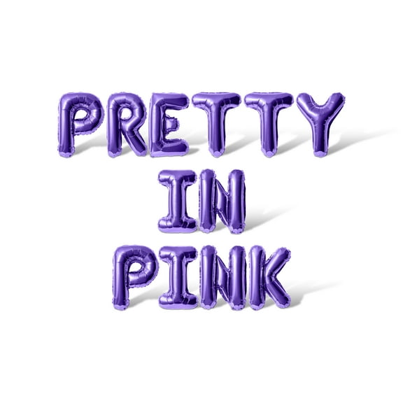 Letter Balloons - PRETTY IN PINK 16" Inch Alphabet Letters Foil Mylar Balloon Bachelorette or Bridal Shower Party Banner (Purple)