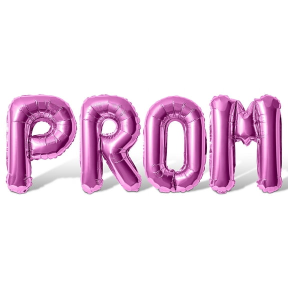 Letter Balloons - PROM 16" Inch Alphabet Letters Foil Mylar Balloon Prom Party Banner (Pink)