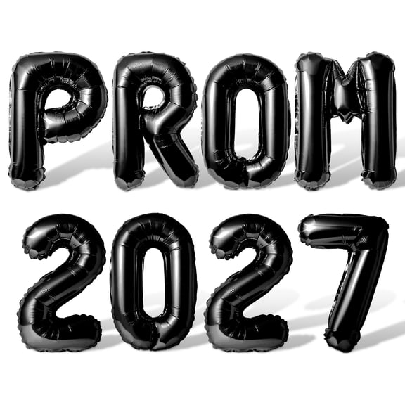 Letter Balloons - PROM 2027 16" Inch Alphabet Letters Foil Mylar Balloon Prom Party Banner (Black)
