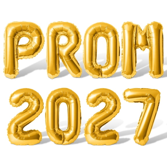 Letter Balloons - PROM 2027 16" Inch Alphabet Letters Foil Mylar Balloon Prom Party Banner (Gold)