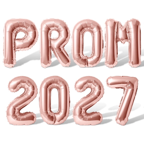 Letter Balloons - PROM 2027 16" Inch Alphabet Letters Foil Mylar Balloon Prom Party Banner (Rose Gold)