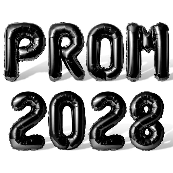 Letter Balloons - PROM 2028 16" Inch Alphabet Letters Foil Mylar Balloon Prom Party Banner (Black)