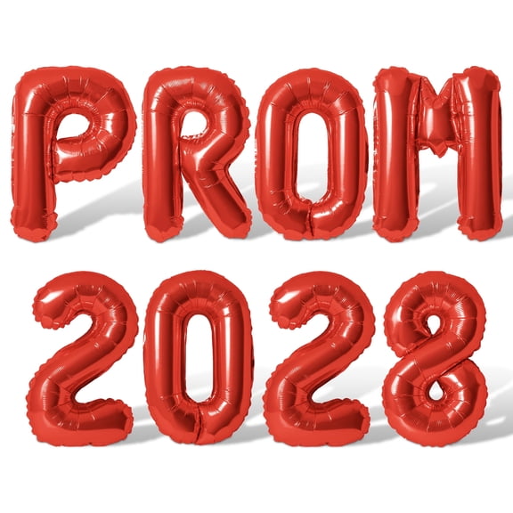 Letter Balloons - PROM 2028 16" Inch Alphabet Letters Foil Mylar Balloon Prom Party Banner (Red)
