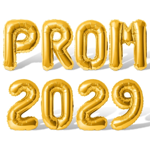 Letter Balloons - PROM 2029 16" Inch Alphabet Letters Foil Mylar Balloon Prom Party Banner (Gold)