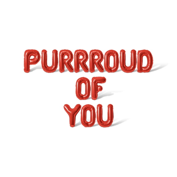 Letter Balloons - PURRROUD OF YOU 16" Inch Alphabet Letters Foil Mylar Balloon Graduation Day Party Banner (Red)