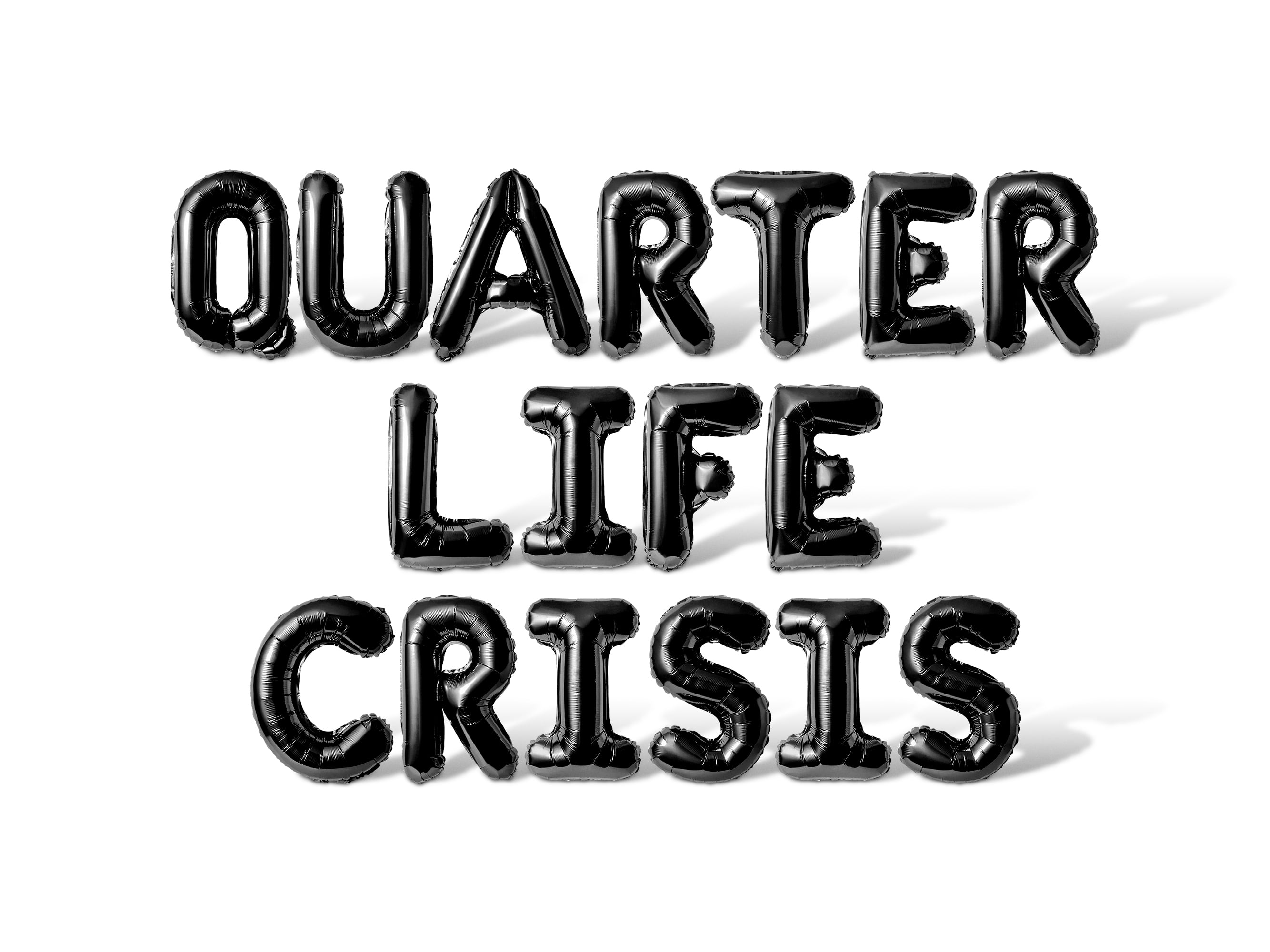 Letter Balloons - QUARTER LIFE CRISIS 16" Inch Alphabet Letters Foil Mylar Balloon Birthday Party Banner (Black)