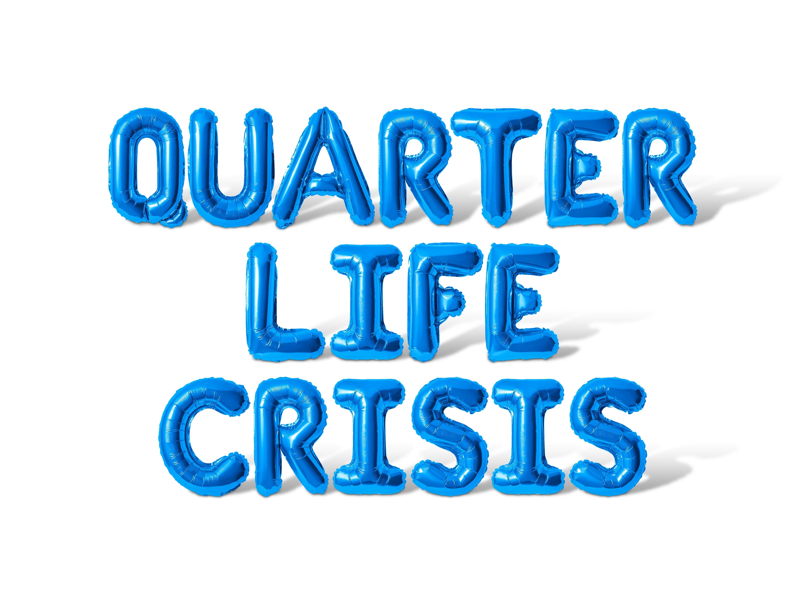 Letter Balloons - QUARTER LIFE CRISIS 16" Inch Alphabet Letters Foil Mylar Balloon Birthday Party Banner (Blue)