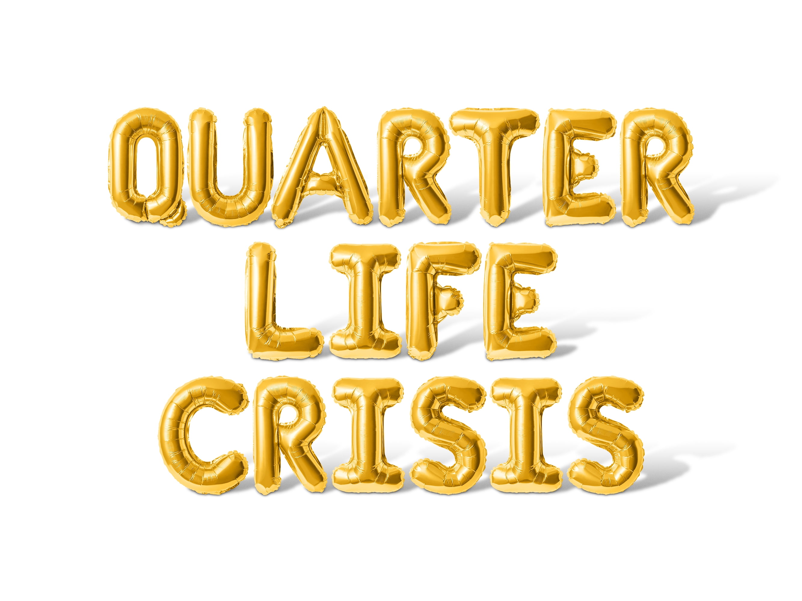 Letter Balloons - QUARTER LIFE CRISIS 16" Inch Alphabet Letters Foil Mylar Balloon Birthday Party Banner (Gold)