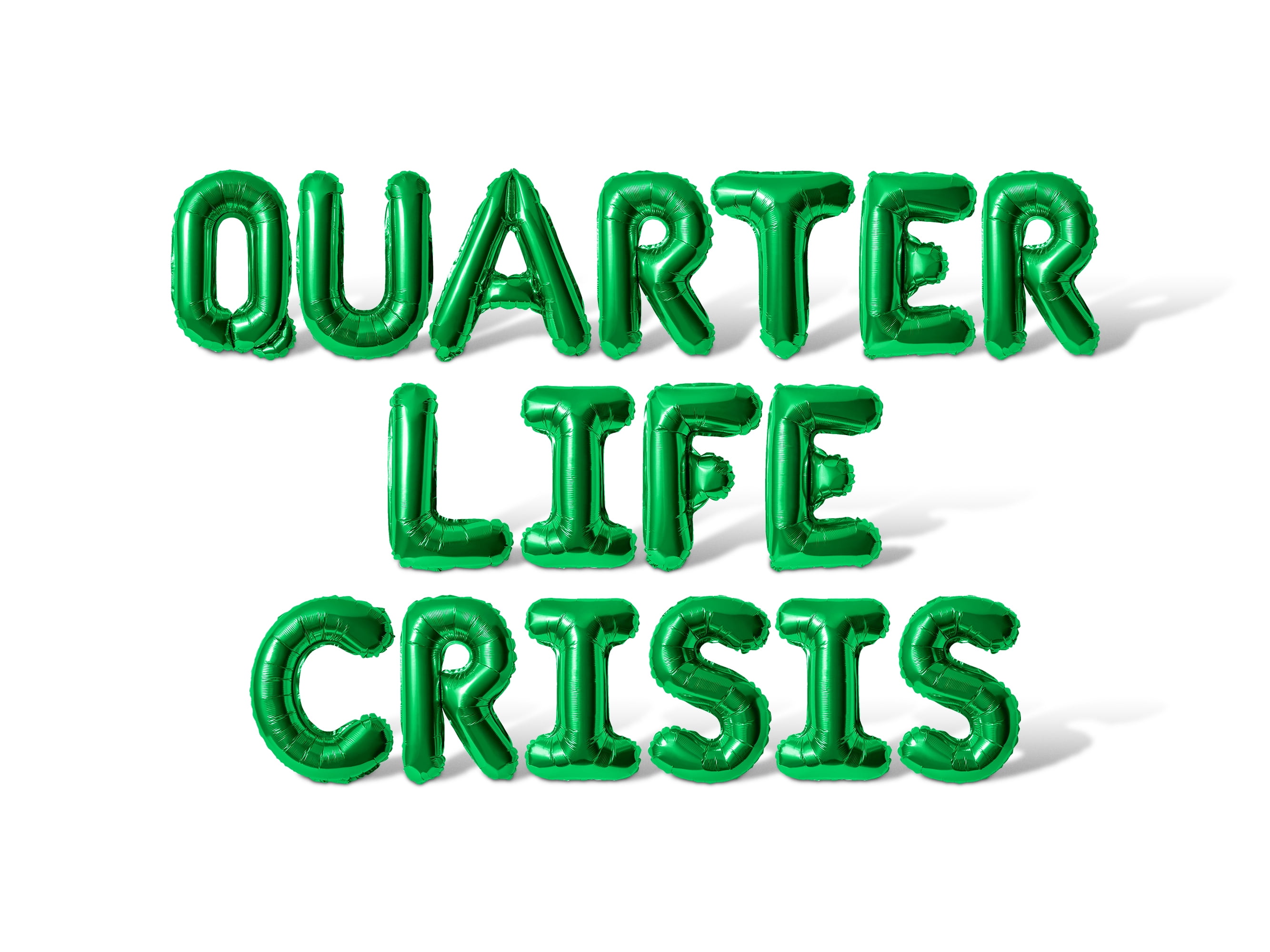 Letter Balloons - QUARTER LIFE CRISIS 16" Inch Alphabet Letters Foil Mylar Balloon Birthday Party Banner (Green)