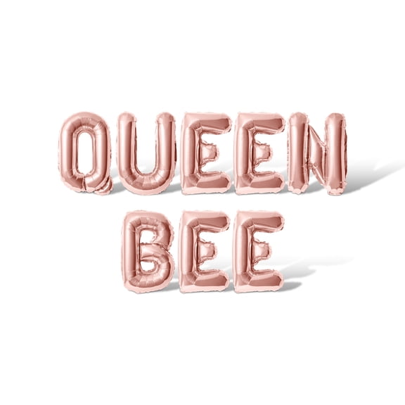Letter Balloons - QUEEN BEE 16" Inch Alphabet Letters Foil Mylar Balloon Birthday Party Banner (Rose Gold)