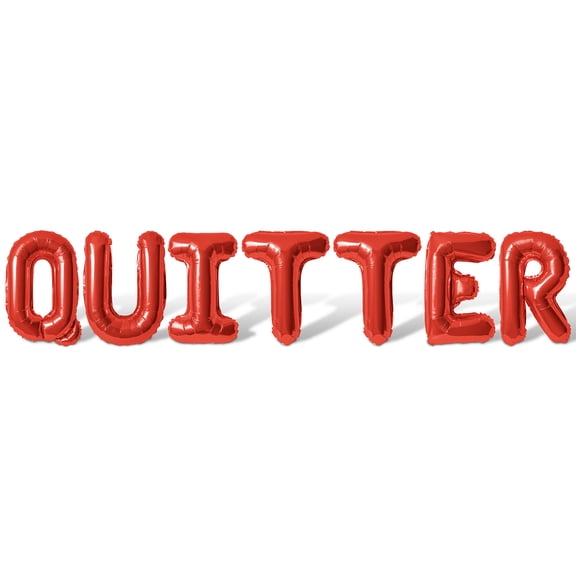 Letter Balloons - QUITTER 16" Inch Alphabet Letters Foil Mylar Balloon Retirement Party Banner (Red)