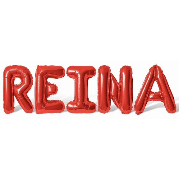 Letter Balloons - REINA 16" Inch Alphabet Letters Foil Mylar Balloon Birthday Party Banner (Red)