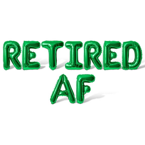 Letter Balloons - RETIRED AF 16" Inch Alphabet Letters Foil Mylar Balloon Retirement Party Party Banner (Green)