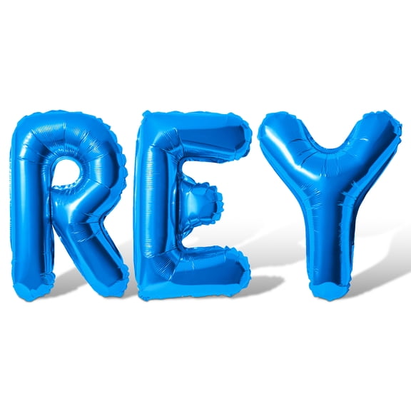 Letter Balloons - REY 16" Inch Alphabet Letters Foil Mylar Balloon Birthday Party Banner (Blue)