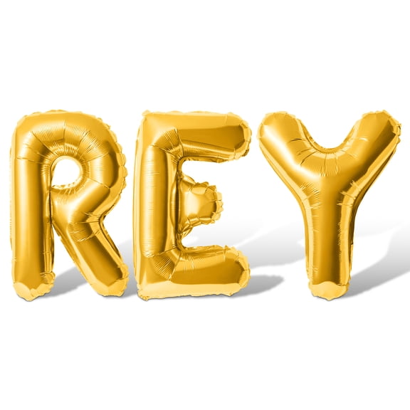 Letter Balloons - REY 16" Inch Alphabet Letters Foil Mylar Balloon Birthday Party Banner (Gold)