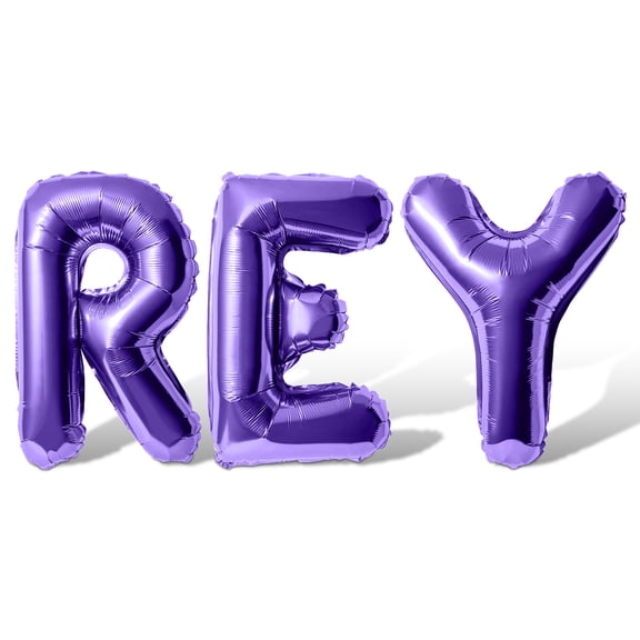 Letter Balloons - REY 16" Inch Alphabet Letters Foil Mylar Balloon Birthday Party Banner (Purple)