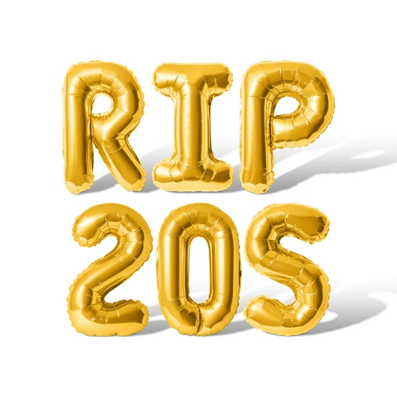 Letter Balloons - RIP 20S 16" Inch Alphabet Letters Foil Mylar Balloon Birthday Party Banner (Gold)