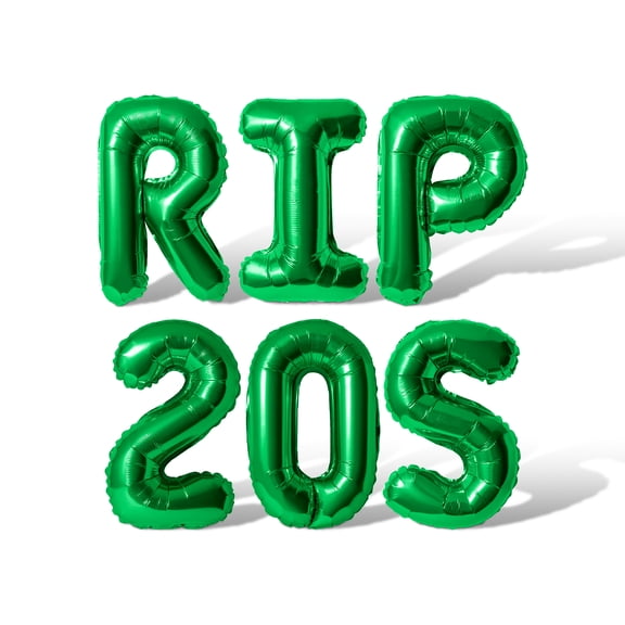 Letter Balloons - RIP 20S 16" Inch Alphabet Letters Foil Mylar Balloon Birthday Party Banner (Green)