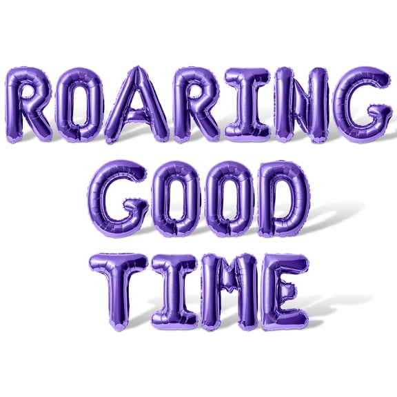 Letter Balloons - ROARING GOOD TIME 16" Inch Alphabet Letters Foil Mylar Balloon Birthday Party Banner (Purple)