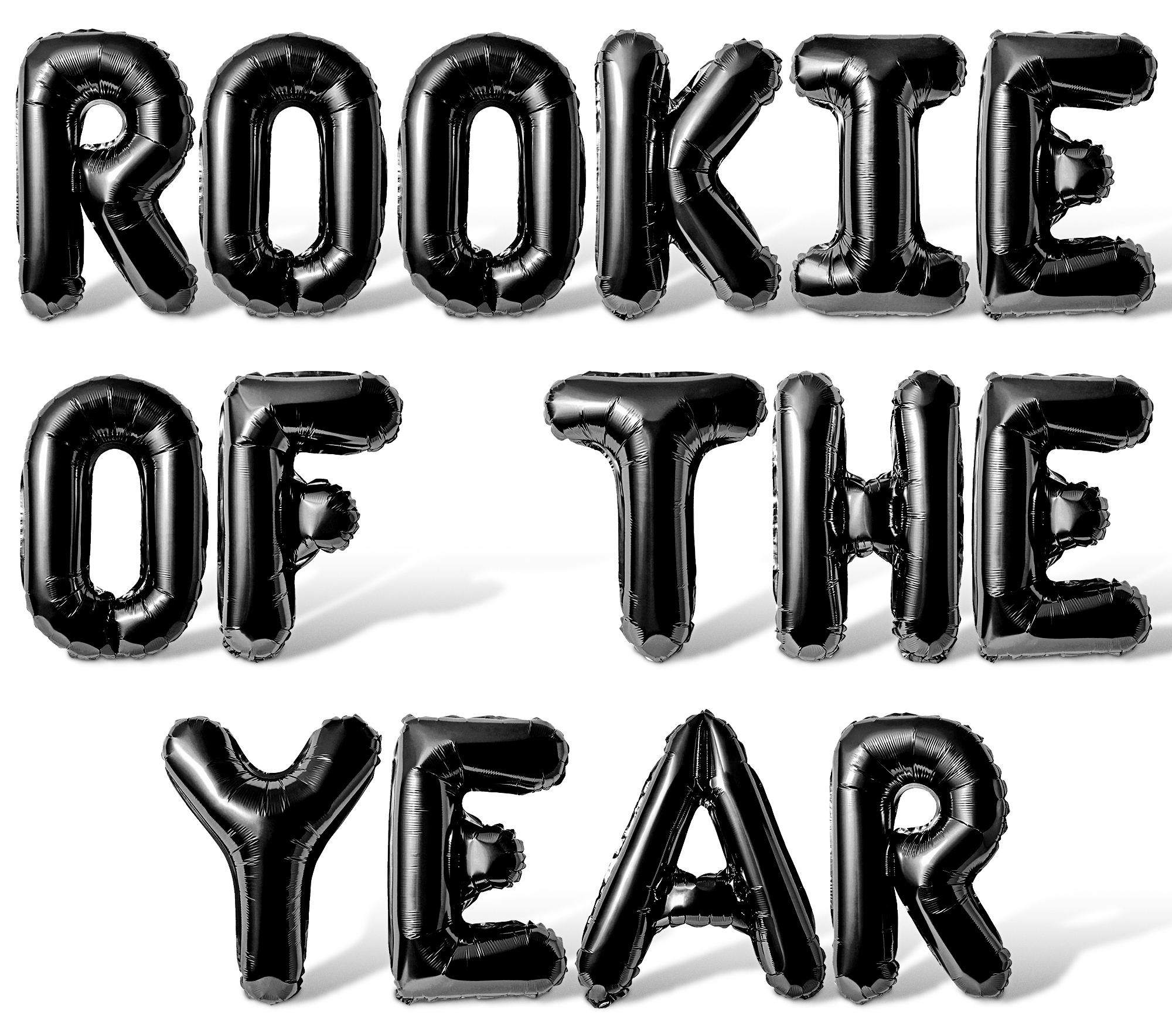 Letter Balloons - ROOKIE OF THE YEAR 16" Inch Alphabet Letters Foil Mylar Balloon 1st Birthday Banner (Black)