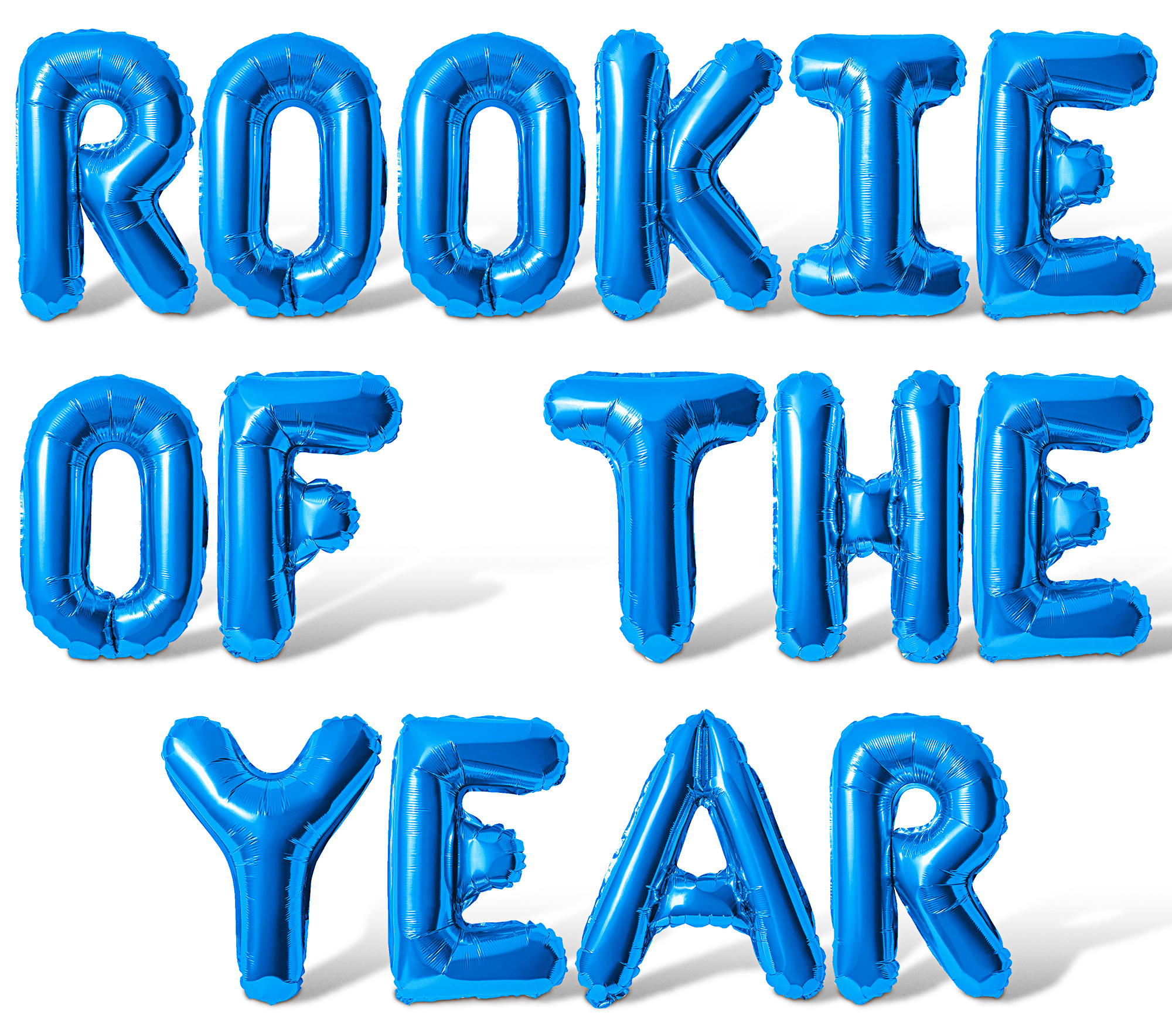 Letter Balloons - ROOKIE OF THE YEAR 16" Inch Alphabet Letters Foil Mylar Balloon 1st Birthday Banner (Blue)