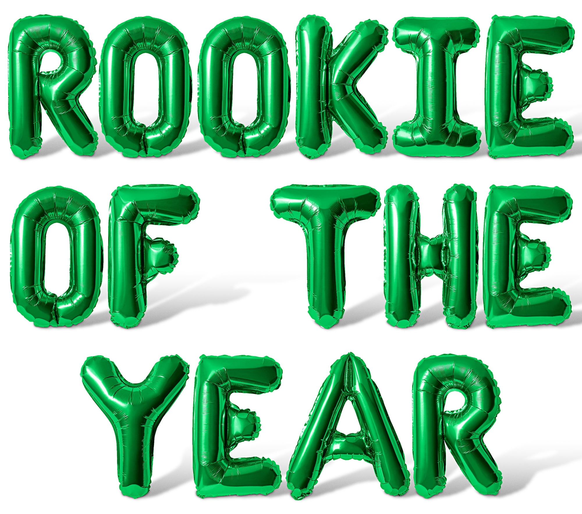 Letter Balloons - ROOKIE OF THE YEAR 16" Inch Alphabet Letters Foil Mylar Balloon 1st Birthday Banner (Green)