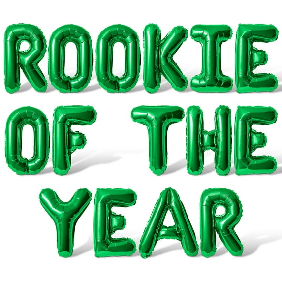 Letter Balloons - ROOKIE OF THE YEAR 16" Inch Alphabet Letters Foil Mylar Balloon 1st Birthday Banner (Green)