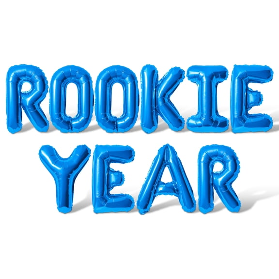 Letter Balloons - ROOKIE YEAR 16" Inch Alphabet Letters Foil Mylar Balloon Game Day Party Banner (Blue)