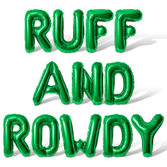 Letter Balloons - RUFF AND ROWDY 16" Inch Alphabet Letters Foil Mylar Balloon Dog Birthday Party Banner (Green)