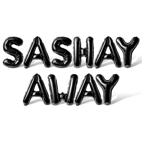 Letter Balloons - SASHAY AWAY 16" Inch Alphabet Letters Foil Mylar Balloon Bachelorette Party Banner (Black)